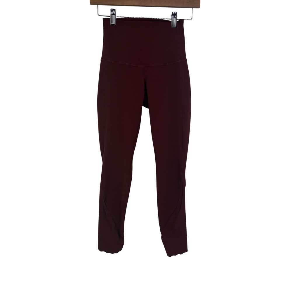 Lululemon Wunder Under High-Rise Crop 25" Burgundy Scallop Full-On Luxtreme 2